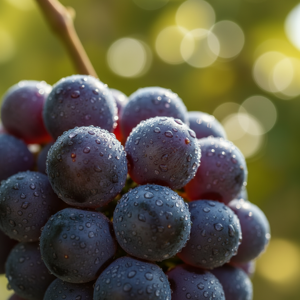 Macro image of grapes - square